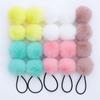 Ataduras de Pelo de Bola de Pelo de Moda al por Mayor Bolas de Pelo de Conejo Accesorios DIY Bandas para el Cabello de Pompones de Pelo Cuerdas Elásticas para el Cabello Alta Elasticidad