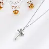 Collar Personalizado de Plata de Ley S925 con Corona Retro y Cruz Estilo Ins Estilo K Nicho Joyería Elegante Cadena para Clavícula para Mujeres