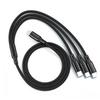 Cable de datos TIPO-C uno a tres, cabezal C tres en uno, cable de carga rápida sincrónica, cable de carga trenzado de nailon al por mayor