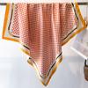Novo Lenço de Seda Sarja Primavera & Outono Lenço Listrado Estampado Lenço Quadrado Grande Feminino Xale Proteção Solar Viagem Lenço de Cabeça 90cm
