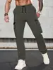 Novas Calças Cargo Masculinas Amazon, Estilo Europeu e Americano, Comércio Exterior Independente, Cordão, Multi-Bolsos, Casuais, Longas
