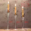 Portavelas transparente alto estilo europeo para cena a la luz de las velas, vaso para vela perfumada, decoración de escritorio para el hogar, disponible para venta al por mayor