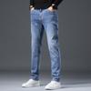 Jeans Masculino Leve Colorido Claro de Algodão Stretch Primavera/Verão 2026 Elástico Slim Fit Perna Reta Moda Versátil Casual Calça Longa