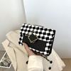Bolso de cuadros de moda para mujer 2024 Primavera Nuevo Versátil Ins Bandolera Pequeño Bola Dorada Cadena de Cuadros Bolso Cuadrado Pequeño