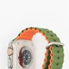 Para Apple Watch Ultra 8ª Geração Pulseira Marinha Bicolor 49mm Relógio de Silicone com Anel Duplo