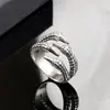Anillo de acero inoxidable estilo punk rock europeo y americano, anillo de garra