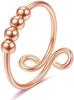 Anillo Europeo y Americano Micro-perla Anillo de Movimiento Micro Anillo Giratorio Círculo Único Espiral Rotación Libre Anillo Anti-estrés Ansiedad Anillo para Mujer