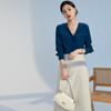 Roupas Femininas de Seda 2026 Primavera e Verão Nova Gola V Manga Longa Crepe de Chine de Hangzhou Top de Seda de Amora
