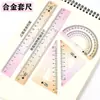 Juego de Reglas de Aleación Xiaoyuer Doble Cara Multifuncional Color Degradado cm Regla Triangular para Estudiantes 15cm Regla Recta Herramienta de Dibujo