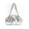 Bolso de Nube Plegado de Moda Transfronterizo, Bolso de Mano Dorado de Estilo Trendy Ins, Bolso de Concha para la Noche, Bolso Cruzado con Cadena para Mujer