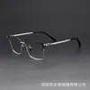 Sh0078 Tamaño Grande Marco Cuadrado Retro de Titanio Puro para Cejas Marco para Gafas de Negocios Casual de Tamaño Grande que Adelgaza la Cara