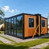 Casa expansível de contêiner de asa dupla feita sob medida para parques e áreas cênicas, casa de painel móvel para escritório, casa modular pré-fabricada