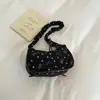 Bolsa de Ombro Plissada com Bolinhas Estilo Coreano, Nicho e Fashion, Bolsa Transversal Ins Primavera 2026, Bolsa de Ombro Único Formato de Dumpling Crescente