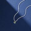 Collar de Plata Esterlina 925 con Diamante Verde Aliento de Bebé para Mujer Normcore Brillante Circón Verde Matcha Aliento de Bebé Collar Pequeño