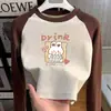 Ropa interior térmica de felpa cepillada para niñas, estilo nuevo Otoño Invierno, para niños medianos y grandes, camiseta de manga larga raglán cálida y elegante