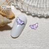 Cristal de arte de unha morcego borboleta diamante plano tridimensional cor moca transparente Aurora cor mista diamante de formato especial decoração de unha
