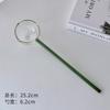 Cuchara de Vidrio con Mango Largo, Cuchara Mezcladora Resistente a Altas Temperaturas, Cuchara para Postre y Café, Cuchara Transparente Grande para Miel y Condimentos, Condimento