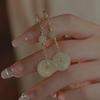 Brincos Vintage para Mulheres, Tachinhas de Jade, Design de Nicho, Novo Estilo Chinês, Brincos Antigos Elegantes, Presente para Melhor Amiga, Fivela da Paz