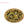 Prato de papel oval Flor novo café fruta padrão de flor prato de fruta embalagem borda dourada prato de fruta atacado RS-4958
