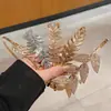 Nova Tiara de Coroa de Louros Dourada com Design de Folhas e Ramo de Oliveira, Acessório de Cabelo Nupcial Estilo Floresta Grego Antigo, Ornamento de Louro Estilo Francês