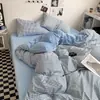 Conjunto de quatro peças de algodão lavado, veludo de leite, quente, amigo da pele, flanela, mais veludo, roupa de cama quente, vendas diretas de comércio exterior transfronteiriço, atacado