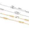 Collar de Cadena de Cuentas de Tres Capas de Acero Inoxidable con Oro de 18K que Conserva el Color, Cadenas de Temperamento, Cadena para el Cuello, Cadena para la Clavícula, Joyería con Cadena