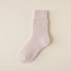 Calcetines de mujer de otoño e invierno con forro polar, gruesos y cálidos de terciopelo, calcetines de tubo medio, cálidos y de terciopelo, que almacenan el calor para abrigar el frío, estilo coreano, calcetines casuales que combinan con todo.