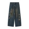 Cleanfit Marca Nacional de Moda Pantalones Vaqueros para Pareja Estilo Retro Americano Agujeros Raspados Desgastados Lavados Pantalones Rectos Holgados