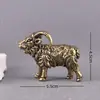 Escultura de Bronce de Cabra Vieja, Figura de Latón Estilo Antiguo Cabra del Zodiaco de Doce, Decoración para el Hogar Totalmente de Cobre para Sala de Estar y Oficina