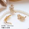 Cobre dorado incrustado con circonio Color Mariposa Trébol perla hebilla colgante joyería hecha a mano DIY colgante con cuentas accesorios de ropa