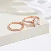 Anillo de Boda Cuadrado de Circonita Luochen Super Brillante Más Vendido Transfronterizo Anillo de Par de Diamantes de Lujo Ligero de Gama Alta Joyería de Mano Regalo para Mujeres