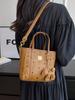 Bolsa Pequena de Luxo para Mulheres, Novo Estilo Coreano Versátil Bolsa de Ombro Transversal, Bolsa Tote com Estampa Texturizada