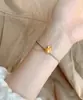 Nuevo Estilo de Otoño Mismo Estilo de la Familia Zhou Morado Taro y Blanco Conejo de Vidrio Paz y Alegría Pulsera Accesorio para Mujer Estilo Suave