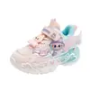 Zapatos para Niña Labubu con Luces Otoño 2025 Nuevos Malla Transpirable Zapatos Deportivos Infantiles Cuero Suela Suave Zapatos para Correr
