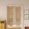 Cortina de Puerta de Dibujos Animados Simple para Dormitorio, Salón de Té en Casa, Cortina Divisoria de Privacidad, Cortina de Puerta para Baño sin Perforaciones