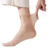 Calcetines sueltos de encaje con suelas de algodón, medias de media pantorrilla, calcetines posparto, calcetines finos de verano, antienganches, sin presión, antideslizantes de media pantorrilla