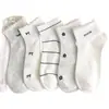 Calcetines Cortos para Mujer para Primavera y Verano, Calcetines de Algodón Delgados Completamente Blancos con Lazo, Encaje Rayado, Estilo Lindo Japonés, Calcetines de Media Caña para Estudiantes JK