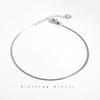 Pulsera de Cadena Distintiva Simple Redonda de Hueso de Serpiente de Plata Esterlina S925 Joyería Elegante de Nicho Pulsera de Moda para Mujer