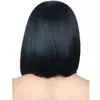Comercio exterior Peluca europea y americana para mujer de pelo corto Mechas castañas corte bobo pelo corto liso cara redonda flequillo lateral set de cabello de fibra química