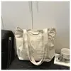 Bolsa tote de cor sólida para mulheres, bolsa de grande capacidade, bolsa de ombro de moda vintage de outono, prática e durável para o trabalho e o trajeto