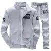 Traje deportivo para hombre, primavera y otoño, cárdigan, suéter, chaqueta, joven, ocio, moda, para correr, ropa deportiva, conjunto de dos piezas