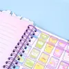 Cuaderno de Espiral de Dibujos Animados Planificador Personalizado DIY Bloc de Notas Estudiante A5 Diseño Creativo Lindo de Doble Anillo