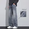 Jeans vintage para hombre, marca de moda estilo americano, pantalones rectos holgados, nueva colección de otoño 2026, pantalones largos casuales de pierna ancha con caída.