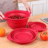 En Stock Multiusos Resistente a Altas Temperaturas Cocina Exterior Cesta de Frutas Verduras Portátil Plegable Silicona Cesta de Drenaje Lavabo para Lavar Verduras