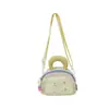Bolso cruzado ligero y elegante estilo coreano para niños con dulce estampado de cuadros de dopamina para niñas y niños pequeños, bolso de mano pequeño