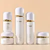 Frasco Eggshell Prata Veada Patente 30-120ml Conjunto Frasco de Vidro para Loção Embalagem Cosmética Frasco de Creme Recarregável para Viagem