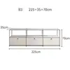 Mueble de TV vintage de acero inoxidable para apartamentos pequeños, almacenamiento integrado para la sala de estar, cómoda estilo ins, aparador modular vintage USM