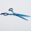 Tijeras para mascotas con recubrimiento de titanio azul Tijeras azules de 7 pulgadas con hoja superior curva Tijeras de peluquería Tijeras dentadas Tijeras planas para flequillo recto