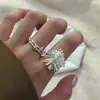 Anillos de Fuegos Artificiales Dulces y Frescos Apilables para Mujeres, Anillos Abiertos Geométricos de Doble Capa de Estrella de Onda Cepillada, Anillos de Dedo Índice de Estilo Ins de Moda