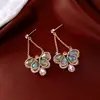 Pendientes de Plata con Aguja de Plata y Colgante de Gota de Cristal Estilo Étnico Retro, Pendientes Elegantes y de Moda, Pendientes Exquisitos y Versátiles para Mujer